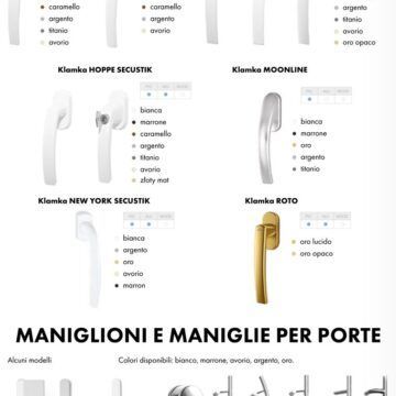 Maniglie e maniglioni per finestre in PVC